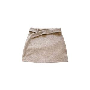 Primark Beige Mini Skirt Winter Fall Size 8 Eight Buckle Boho Chic Minimalist